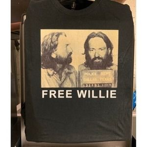 Willie Nelson Mugshot Retro Country Music Band Concert Graphic T-Shirt